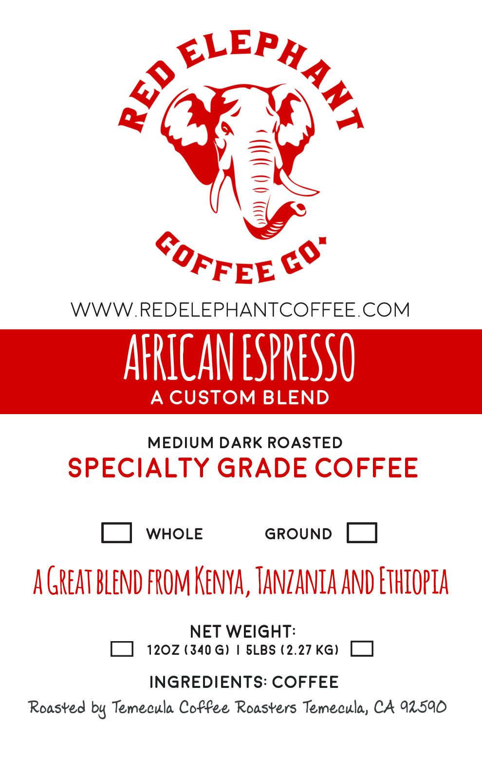 African Espresso - Red Elephant Coffee Co.