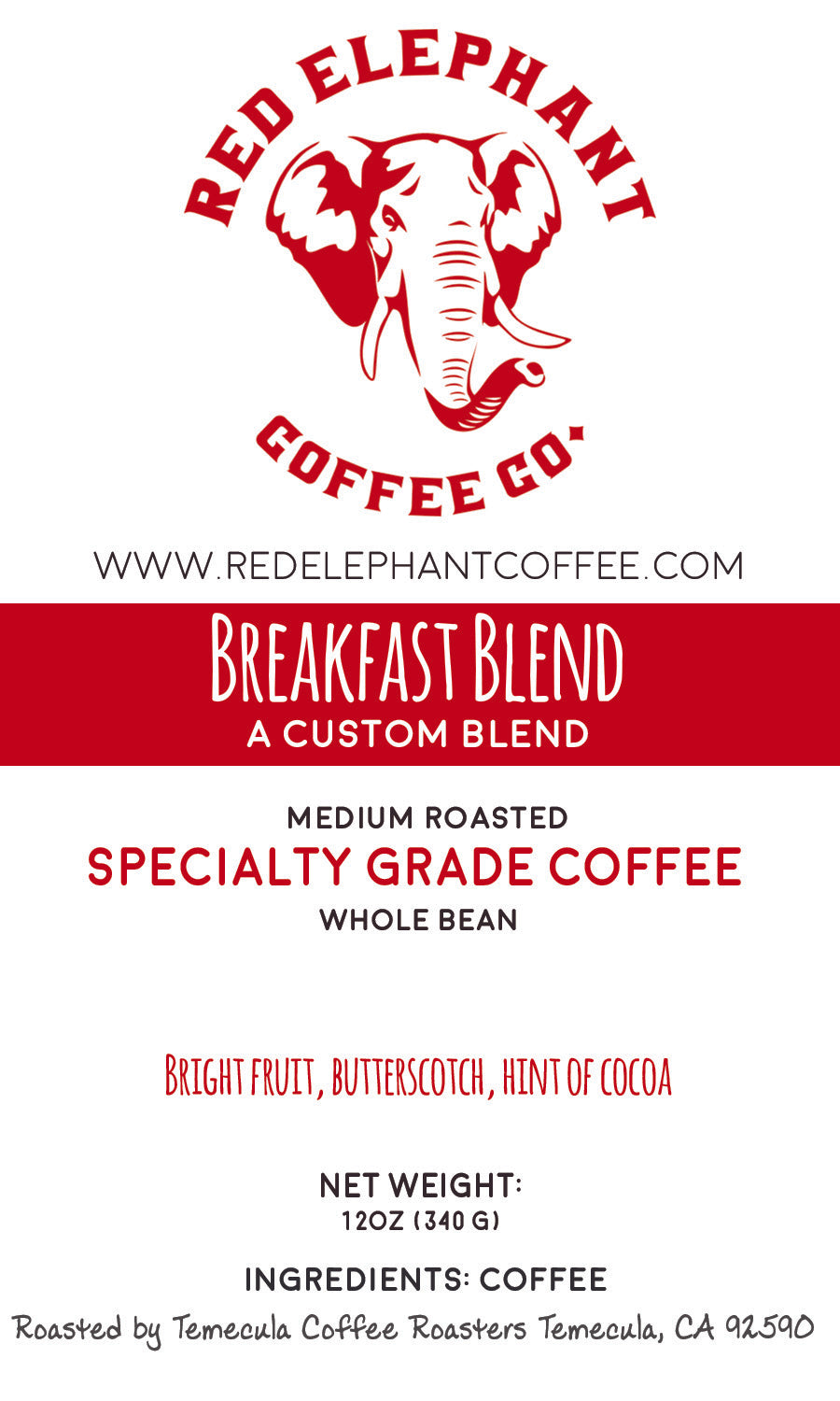 Breakfast Blend - Red Elephant Coffee Co.