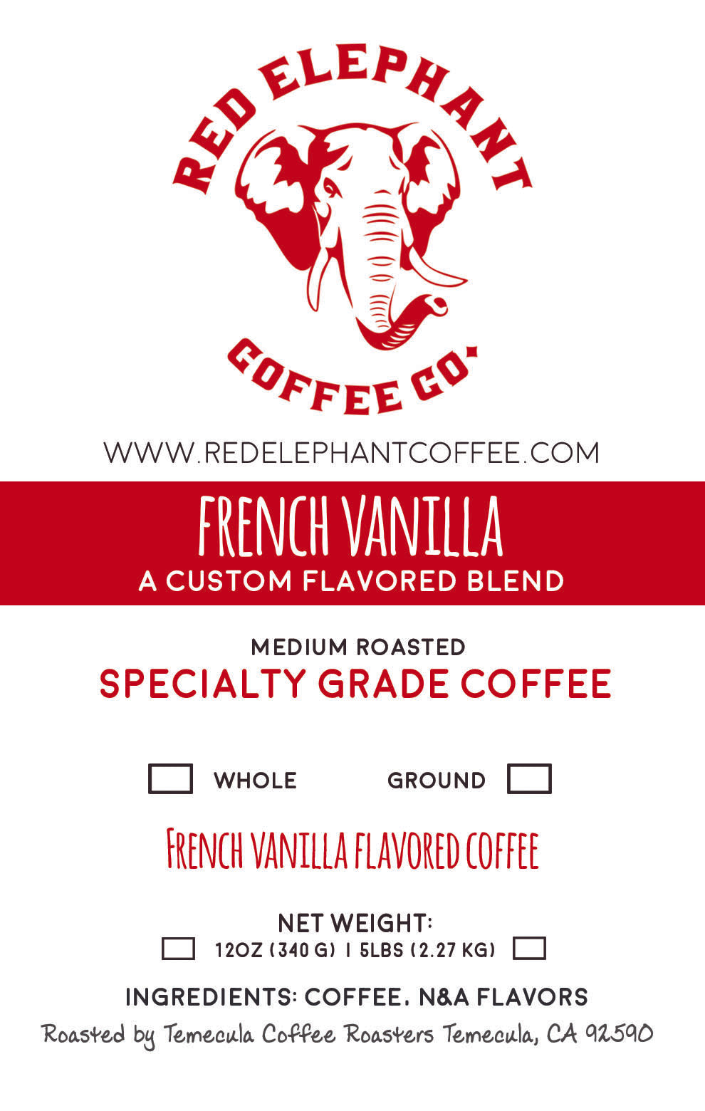 French Vanilla - Red Elephant Coffee Co.