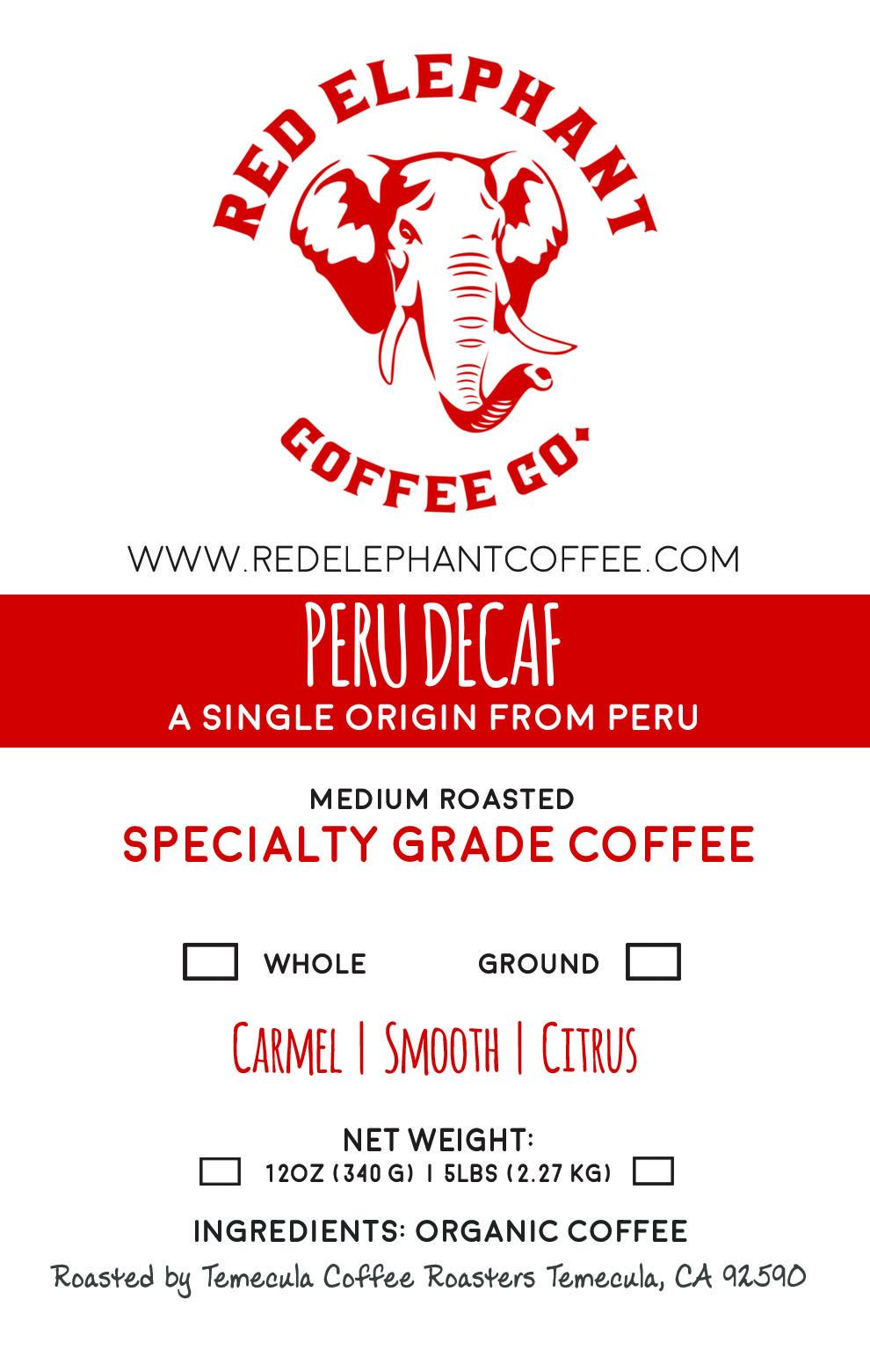 Peru Decaf - Red Elephant Coffee Co.